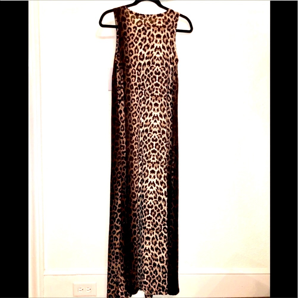 🎊HOST PICK💞LONG DRESS SLINKY MAXI LEOPARD STRETCHY FLOWY BEACH SWIM COVER M NEW - Picture 2 of 7